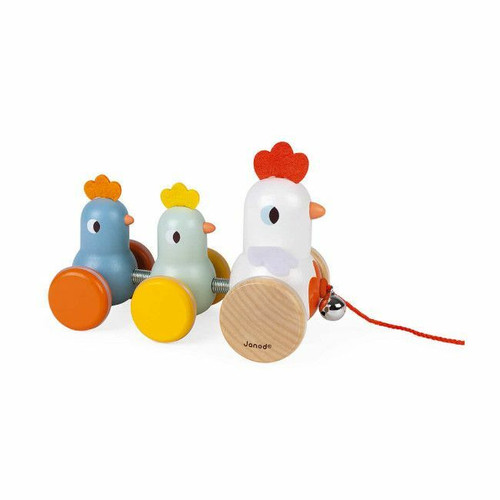 Janod Galinha e Pintainhos de Cordel +18M J08259 Janod Pull-Along Hen and Chicks +18M J08259
