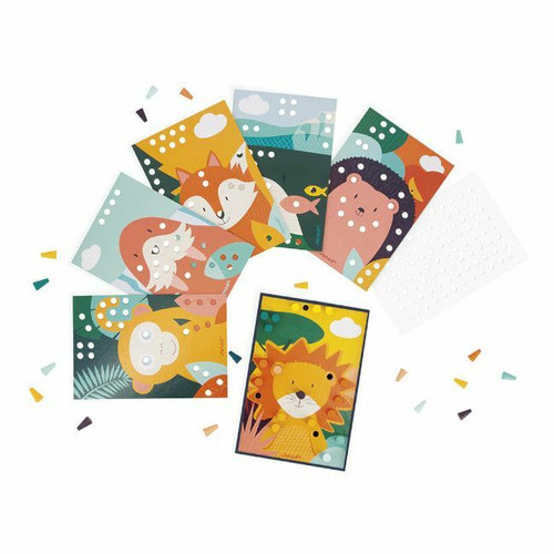 Janod Jogo Mosaicos em Madeira Animais +3 Anos J08278 Janod Wooden Mosaic Game Animals +3 Years J08278