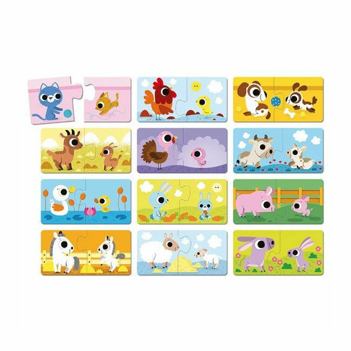 Janod Jogo de Associação Animais Bebés e os seus Pais +2 Anos J02637 Janod Matching Game Baby Animals and Their Parents +2 Years J02637