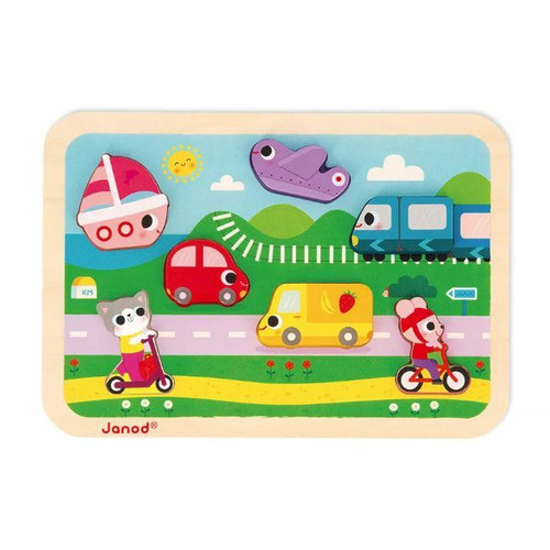 Janod Chunky Puzzle Vehicles +18M J07124