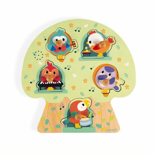 Janod Puzzle Musical Passarinhos +18M J07092 Janod Musical Puzzle Little Birds +18M J07092