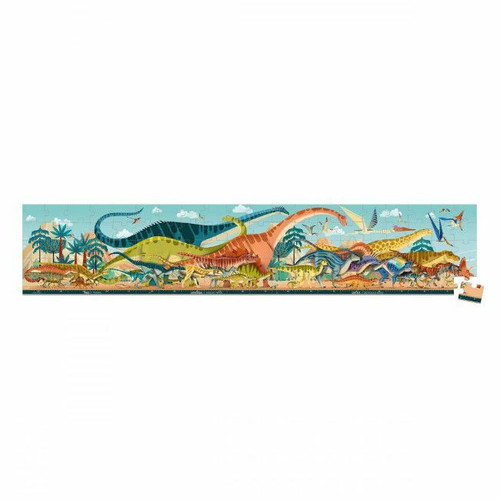 Janod Puzzle Panorâmico 100 Peças Dino +6 Anos J05831 Janod Panoramic Puzzle 100 Pieces Dino +6 Years J05831