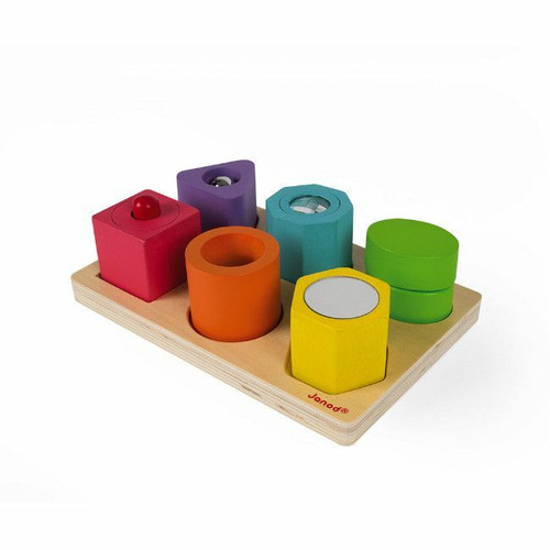 Janod Wooden Puzzle with 6 Sensory Figures +12M J05332