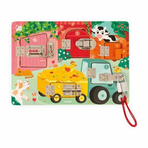 Janod Tabuleiro de Fechaduras +3 Anos J07119 Janod Lock Activity Board +3 Years J07119