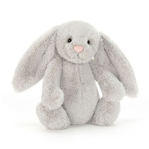 Jellycat Bashful Bunny Silver Soft Toy 31cm +0M BAS3BSN
