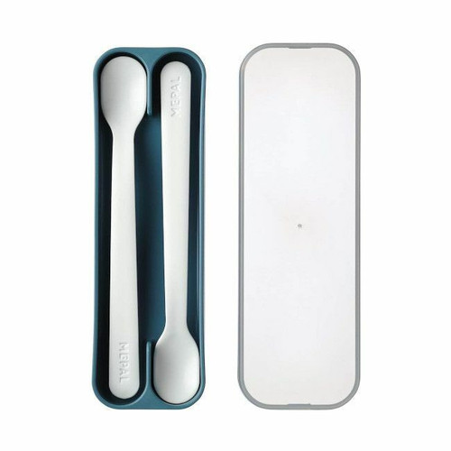 Little Dutch 2 Baby Spoons + Storage Case Deep Blue