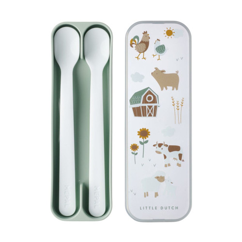 Little Dutch 2 Baby Spoons + Storage Case Little Farm 108032065399