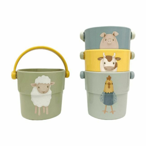 Little Dutch Colourful Bath Buckets Little Farm +12M 2011244