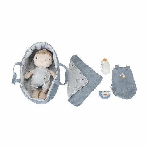 Little Dutch Boneco Baby Jim com Alcofa Sailors Bay Blue +12M LD4554 Little Dutch Baby Doll Jim with Carrycot Sailors Bay Blue +12M LD4554