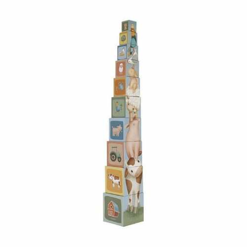 Little Dutch Cubos de Empilhar em Cartão Little Farm +18M LD7139 Little Dutch Cardboard Stacking Cubes Little Farm +18M LD7139