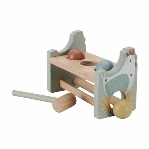 Little Dutch Jogo de Martelar e Rolar em Madeira Little Farm +12M LD7146 Little Dutch Wooden Hammer and Roll Game Little Farm +12M LD7146
