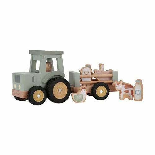 Little Dutch Wooden Tractor with Trailer Little Farm +18M LD7149