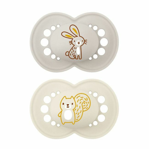 MAM 2 Original Silicone Soothers Colours of Nature Grey +6M S270