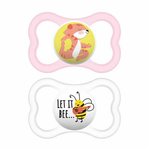 MAM 2 Air Silicone Soothers Flow Pink +16M S235