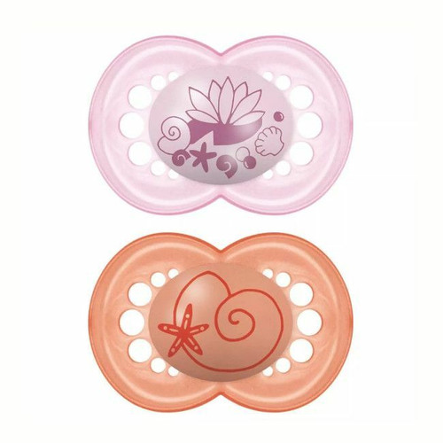 MAM 2 Original Latex Soothers Sea Shells Pink +16M S222