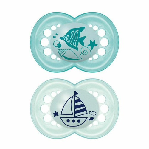 MAM 2 Original Latex Soothers Sea Shells Green +16M S221