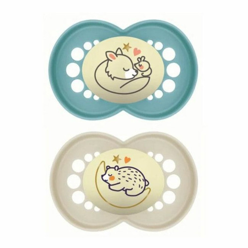 MAM 2 Original Pure Night Silicone Soothers Blue +6M S322