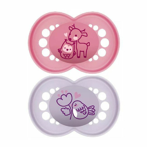 MAM 2 Original Pure Silicone Soothers Pink +16M S335