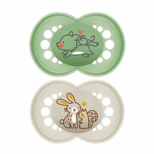 MAM 2 Original Pure Silicone Soothers Green +6M S318