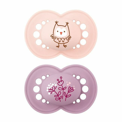 MAM 2 Original Silicone Soothers Colours of Nature Pink +6M S269