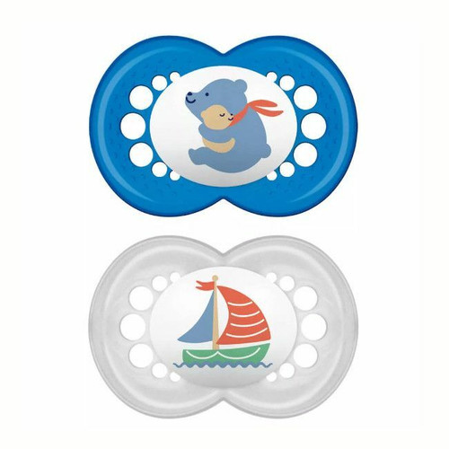 MAM 2 Original Silicone Soothers Flow Blue +6M S163