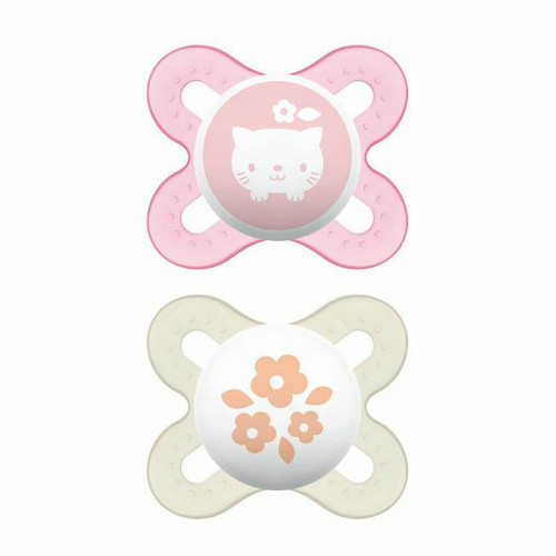 MAM 2 Start Latex Soothers Organic Garden Pink 0-2M S149