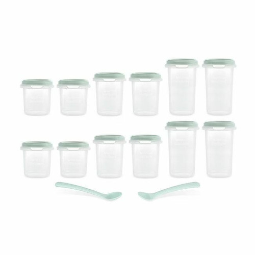 Miniland 12 Recipientes Herméticos + 2 Colheres Mint 89528 Miniland 12 Hermetic Containers + 2 Spoons Mint 89528