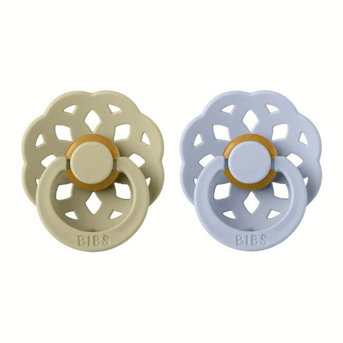 BIBS 2 Chupetas Boheme Látex Redonda Khaki/Dusty Blue 0-6M BIBS 2 Boheme Round Latex Dummies Khaki/Dusty Blue 0-6M