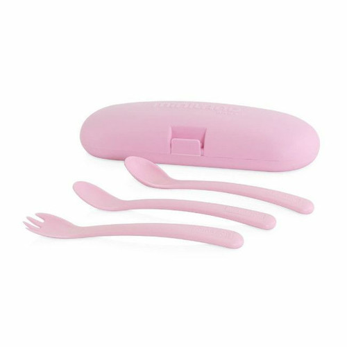 Miniland Talheres Evolutivos + Caixa de Transporte Picneat Rosa 89254 Miniland Picneat Pink Evolutionary Cutlery + Carrying Case 89254