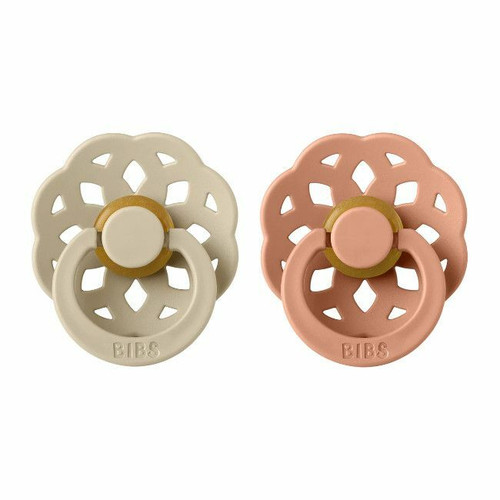 BIBS 2 Chupetas Boheme Látex Redonda Vanilla/Peach 6-18M BIBS 2 Boheme Round Latex Dummies Vanilla/Peach 6-18M