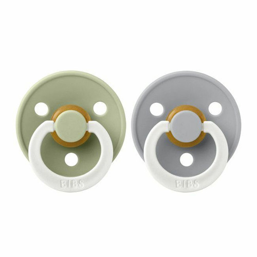 BIBS 2 Colour Glow Round Latex Dummies Sage/Cloud 6-18M
