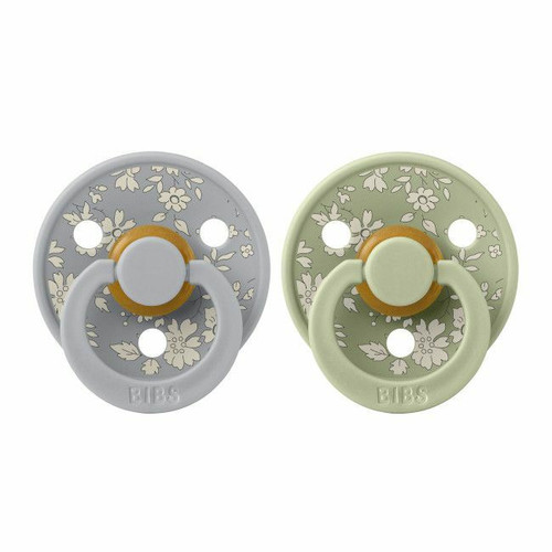 BIBS 2 Colour Latex Round Dummies Capel Cloud/Sage 0-6M