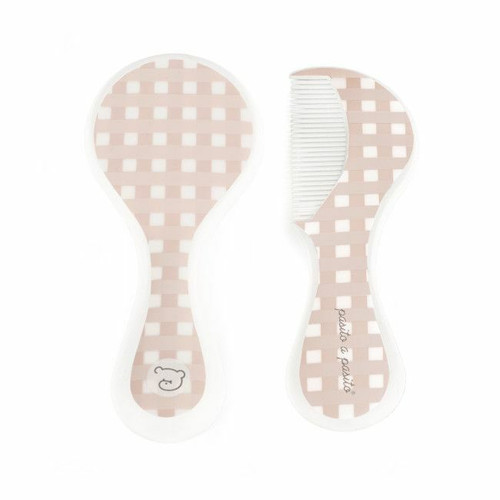 Pasito a Pasito Vichy Pink Comb & Brush Set 75612