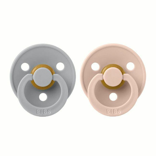 BIBS 2 Colour Latex Round Dummies Cloud/Blush 6-18M