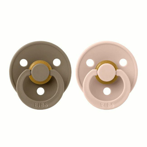 BIBS 2 Colour Round Latex Dummies Dark Oak/Blush 0-6M