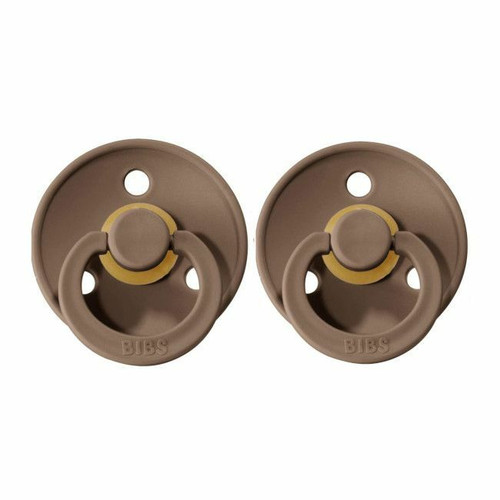 BIBS 2 Colour Round Latex Dummies Dark Oak/Dark Oak 0-6M