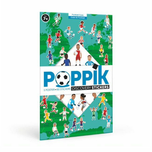 Poppik Poster Educativo + 60 Autocolantes Discovery Futebol +7 Anos POPDIS013 Poppik Educational Poster + 60 Stickers Discovery Football +7Y POPDIS013