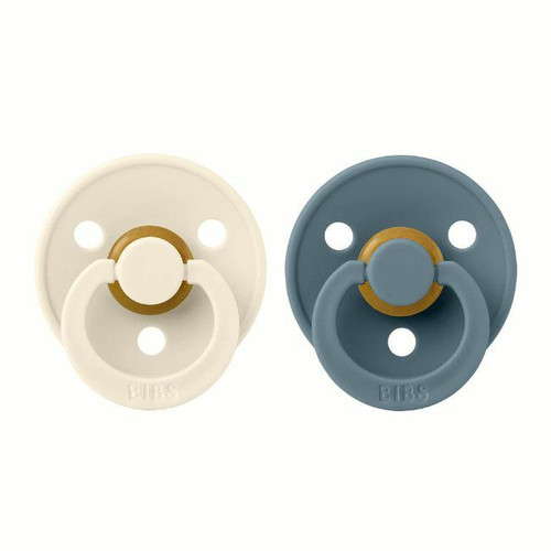 BIBS 2 Colour Round Latex Dummies Ivory/Petrol 0-6M