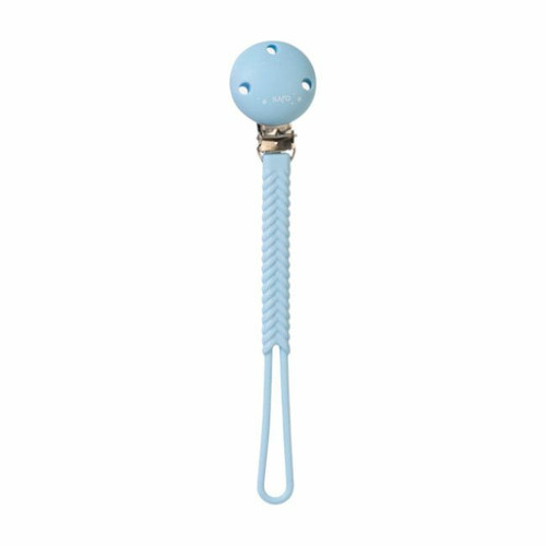 Saro Blue Braided Silicone Soother Clip 14421