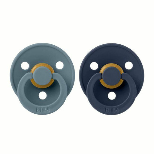 BIBS 2 Colour Latex Round Dummies Petrol/Deep Space 0-6M