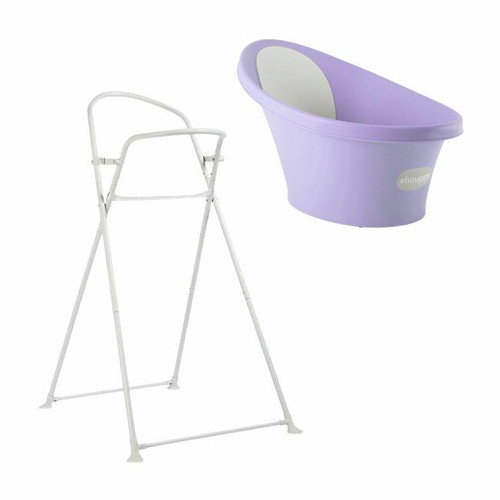 Shnuggle Banheira Ergonómica Lilac + Suporte Dobrável Shnuggle Ergonomic Baby Bath Lilac + Foldable Stand
