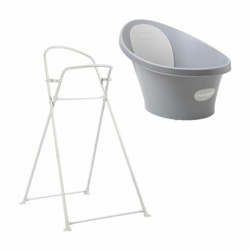 Shnuggle Ergonomic Bath Pebble Grey + Folding Stand