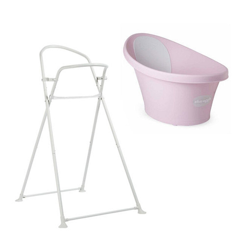Shnuggle Banheira Ergonómica Rose + Suporte Dobrável Shnuggle Ergonomic Bath Rose + Folding Stand
