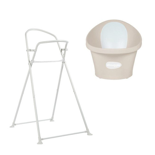 Shnuggle Ergonomic Bath Taupe + Folding Stand