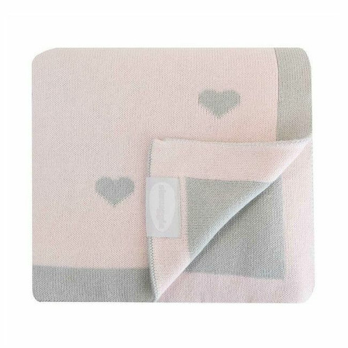 Shnuggle Cosy Cotton Knit Blanket Pink SHN-BKT-HRT