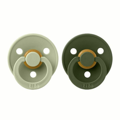 BIBS 2 Colour Latex Round Dummies Sage/Hunter Green 0-6M