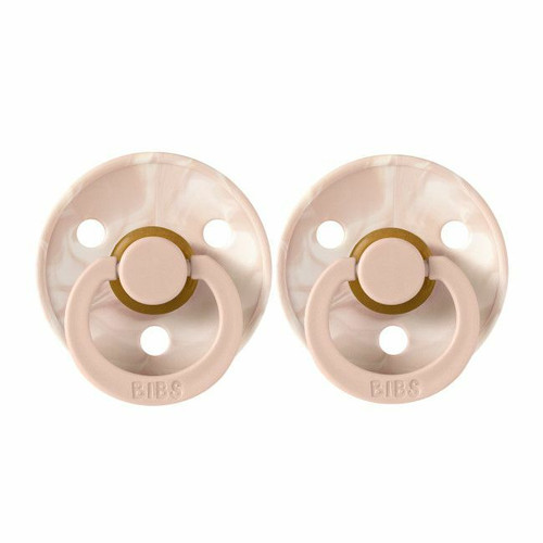 BIBS 2 Colour Tie Dye Round Latex Dummies Blush/Ivory 6-18M