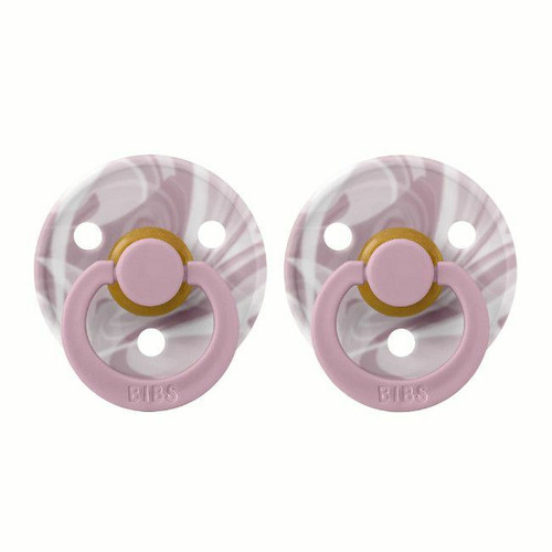 BIBS 2 Colour Tie Dye Round Latex Dummies Heather/White 6-18M