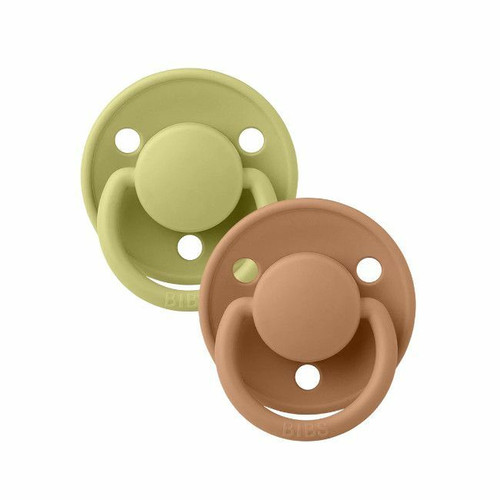 BIBS 2 De Lux Round Silicone Dummies Meadow/Earth 0-3Y