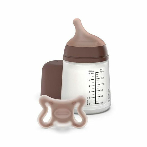 Suavinex Zero.Zero Newborn Set 180 ml Baby Bottle + Pacifier -2-2M Deep